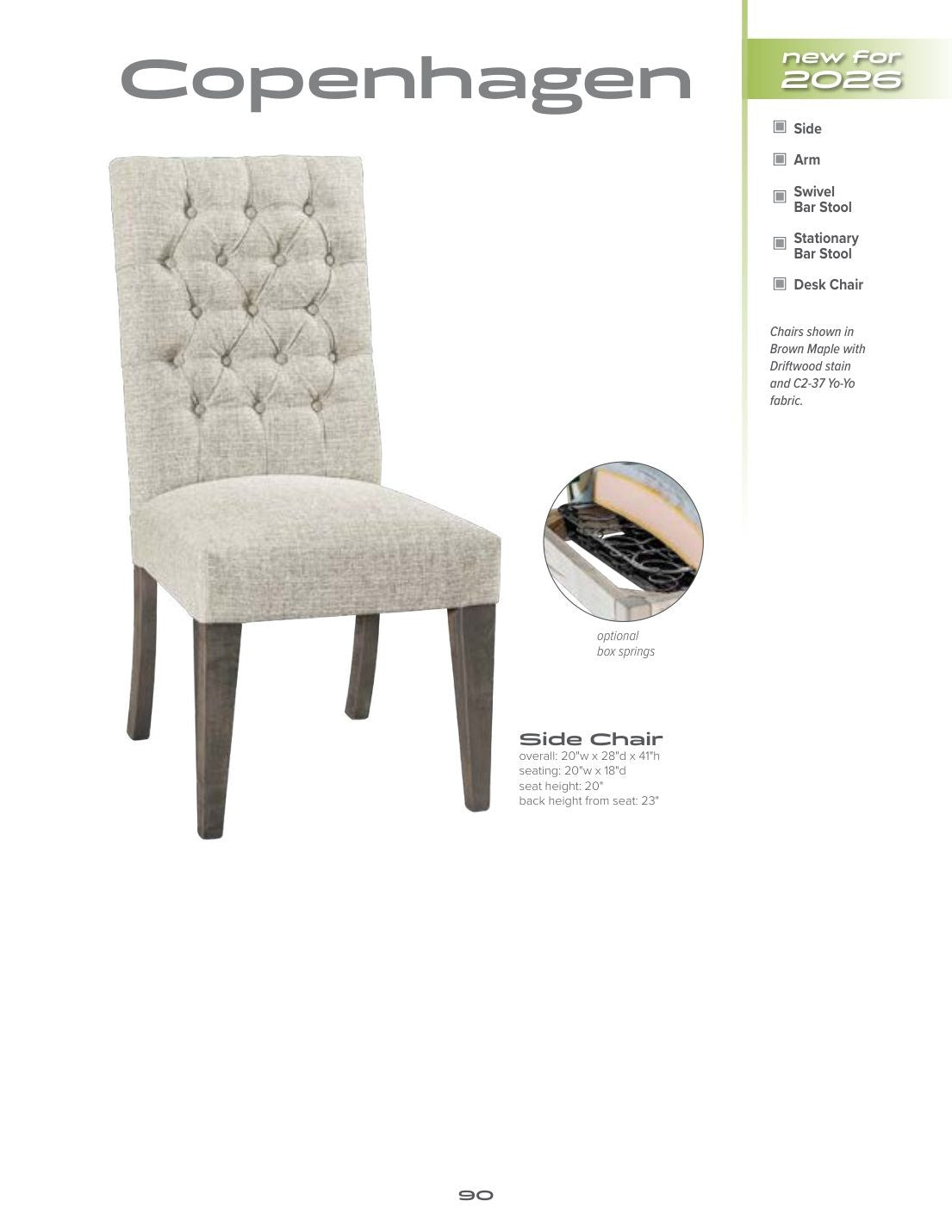 Copenhagen Side Chair catalog page
