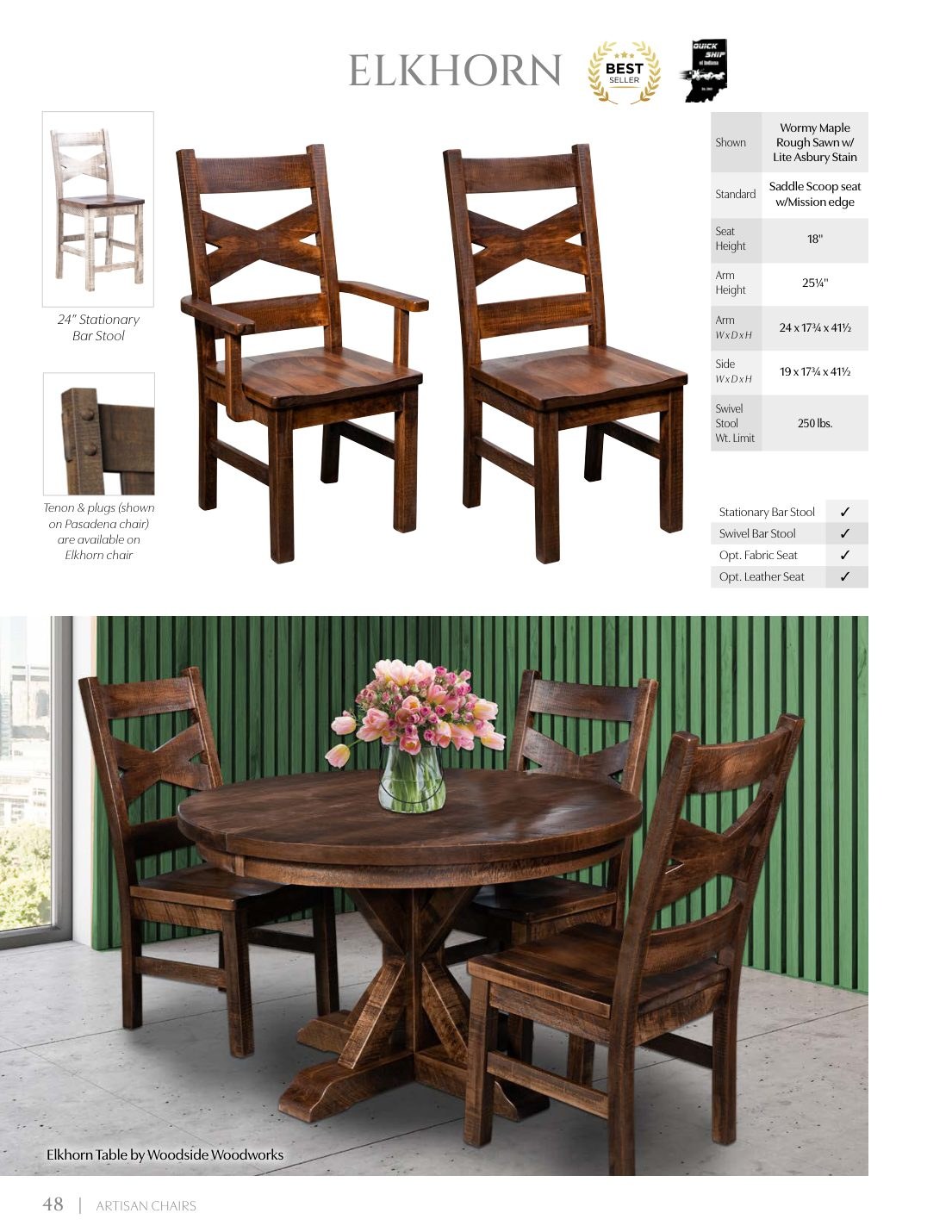 Elkhorn Side Chair catalog page