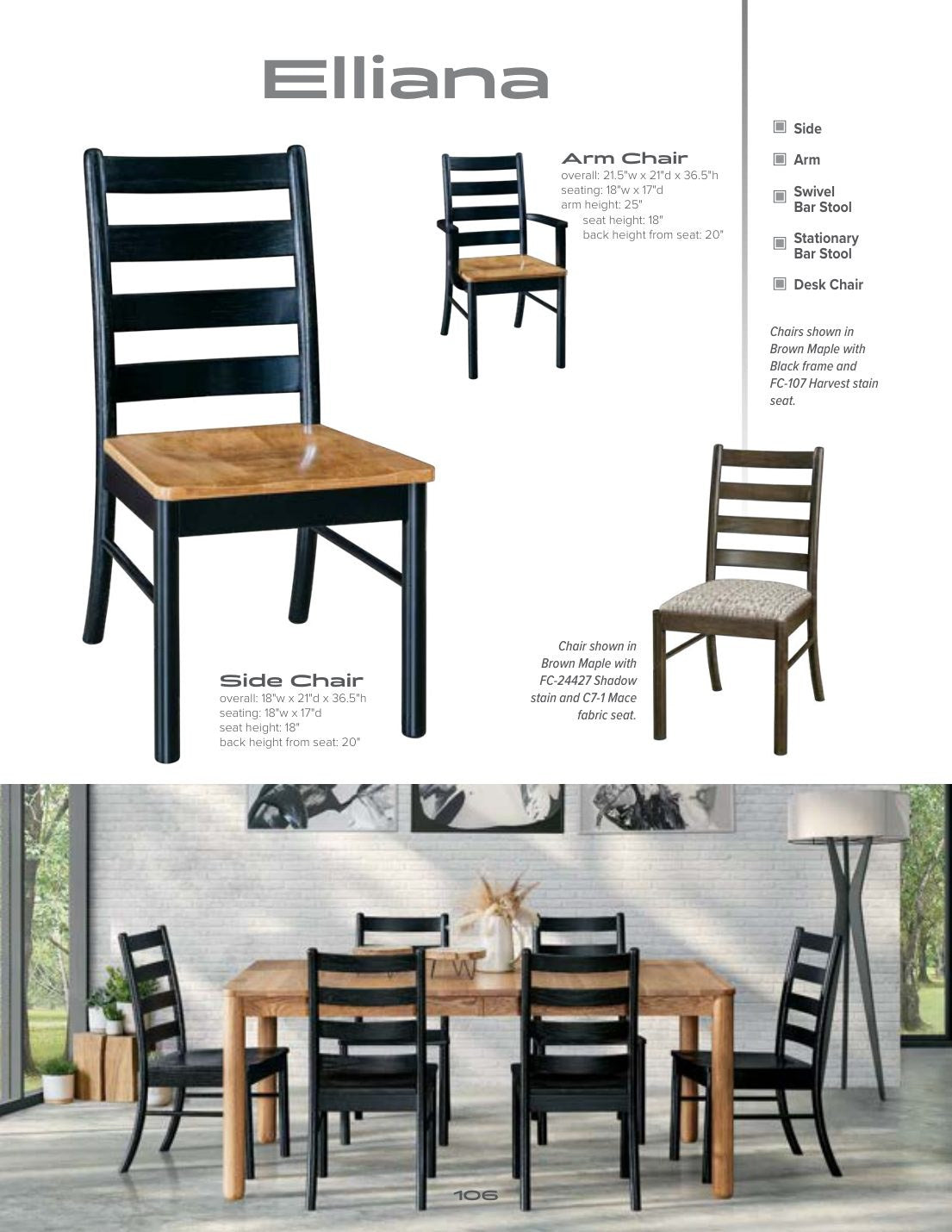 Elliana Side Chair catalog page