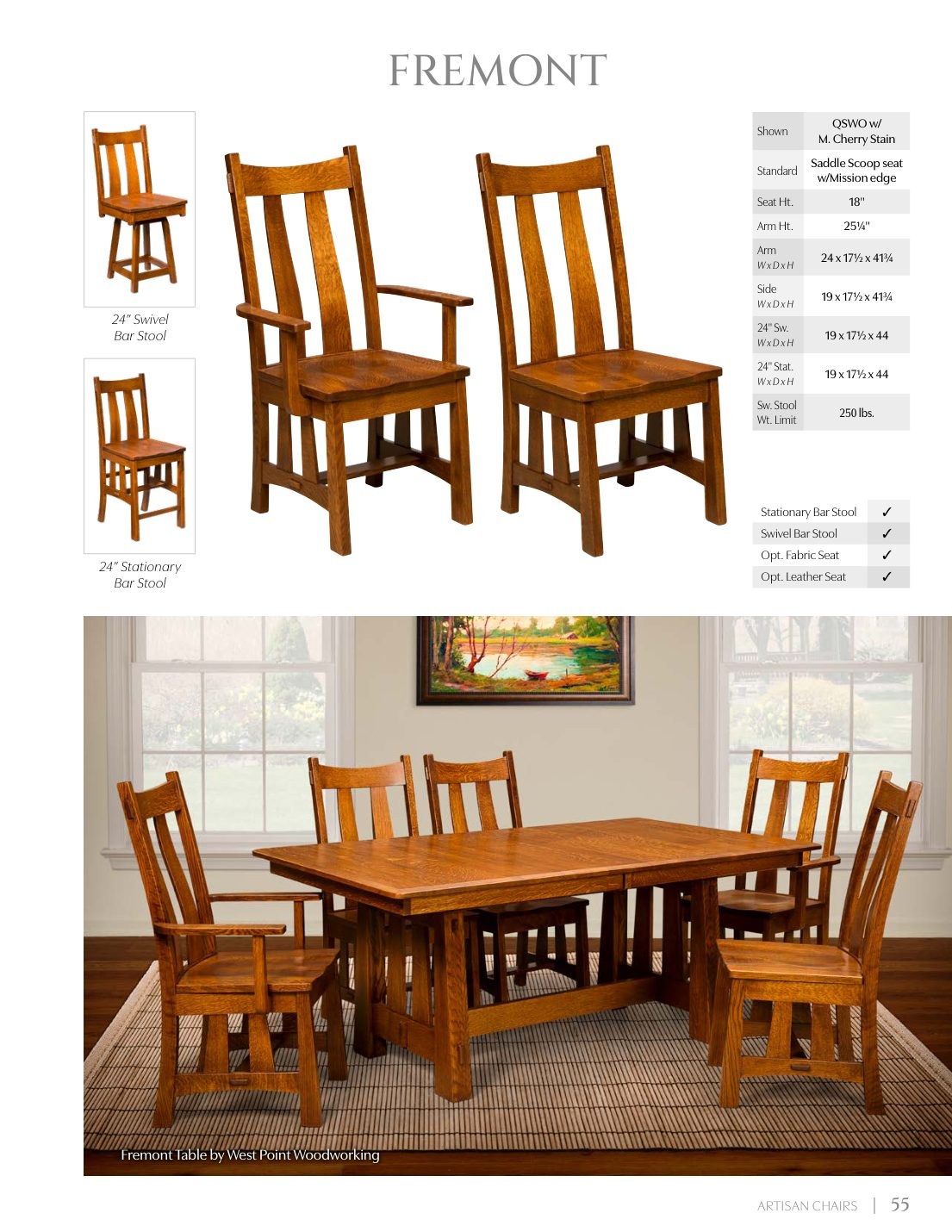Fremont Stationary Bar Stool catalog page