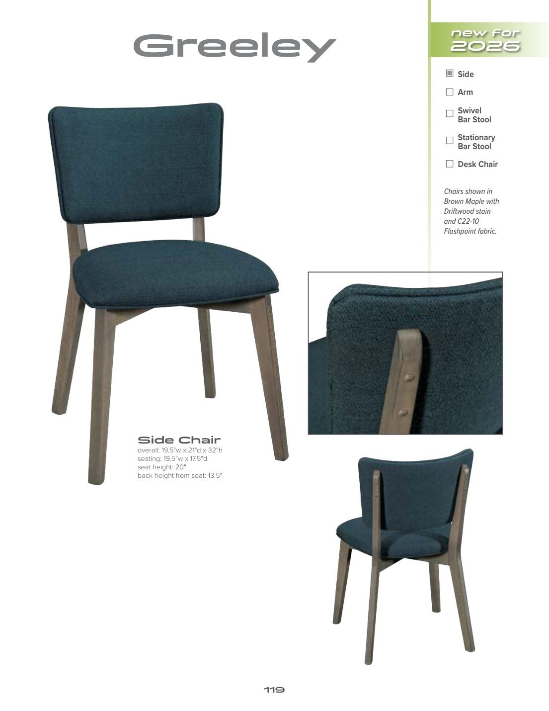 Greeley Side Chair catalog page