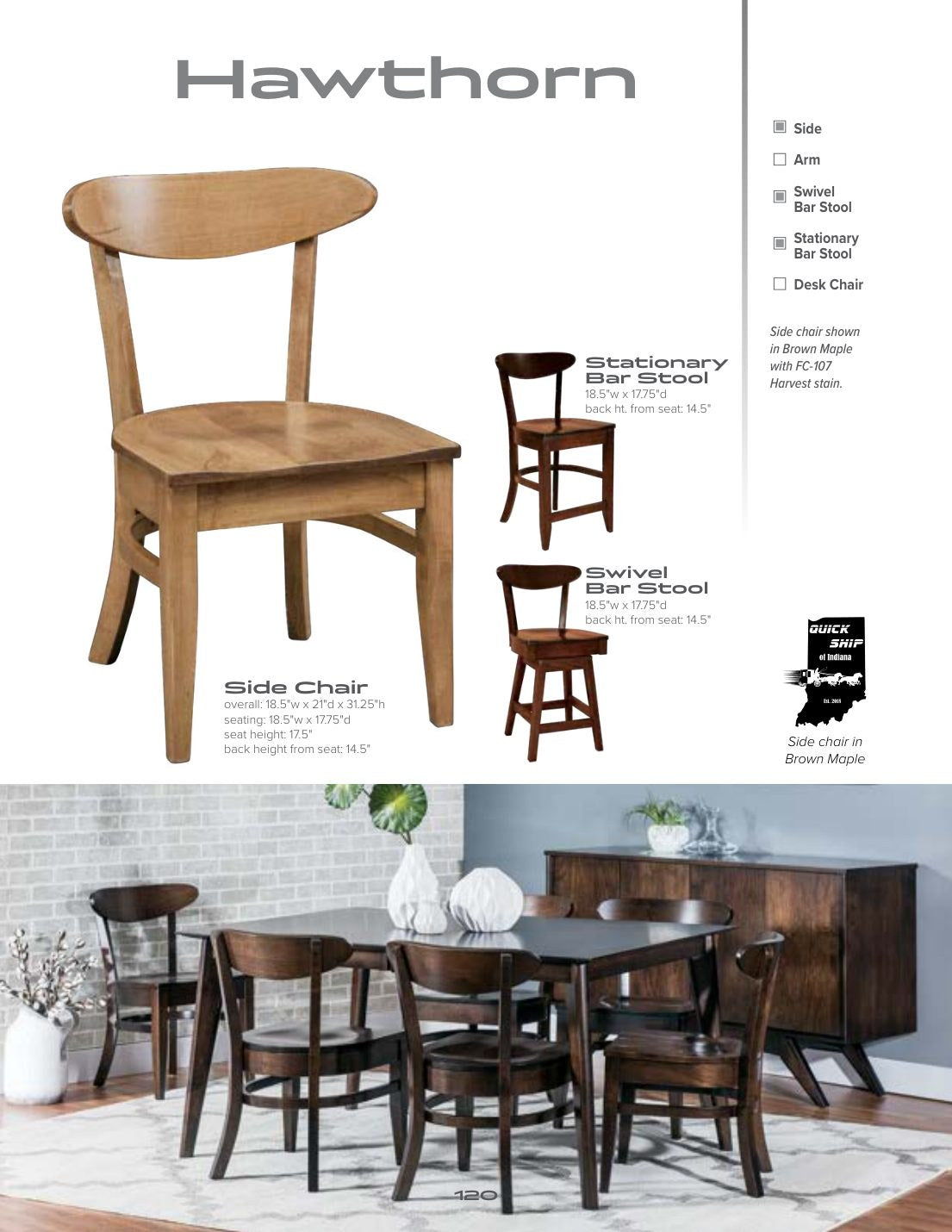 Hawthorn Stationary Bar Stool catalog page
