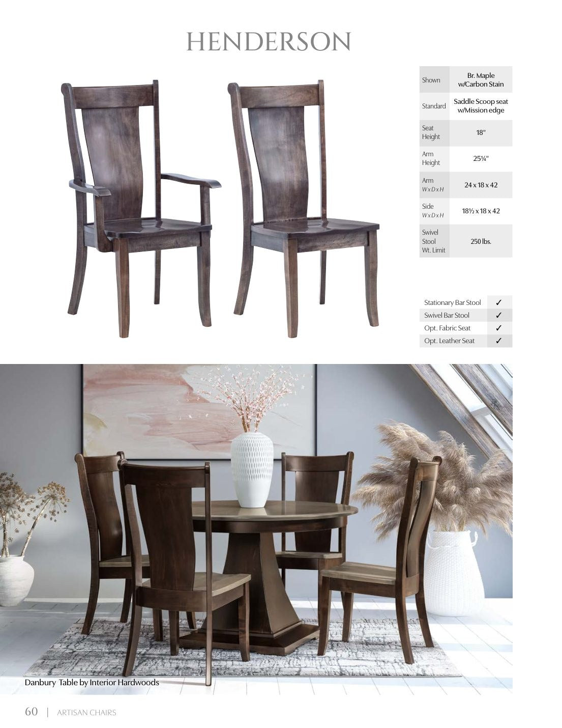 Henderson Side Chair catalog page