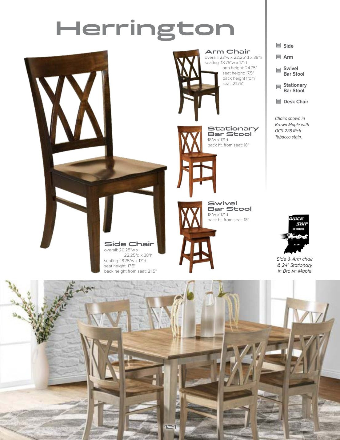 Herrington Swivel Bar Stool catalog page