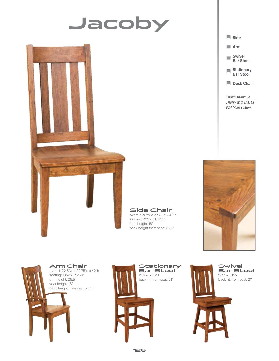 Jacoby Side Chair catalog page