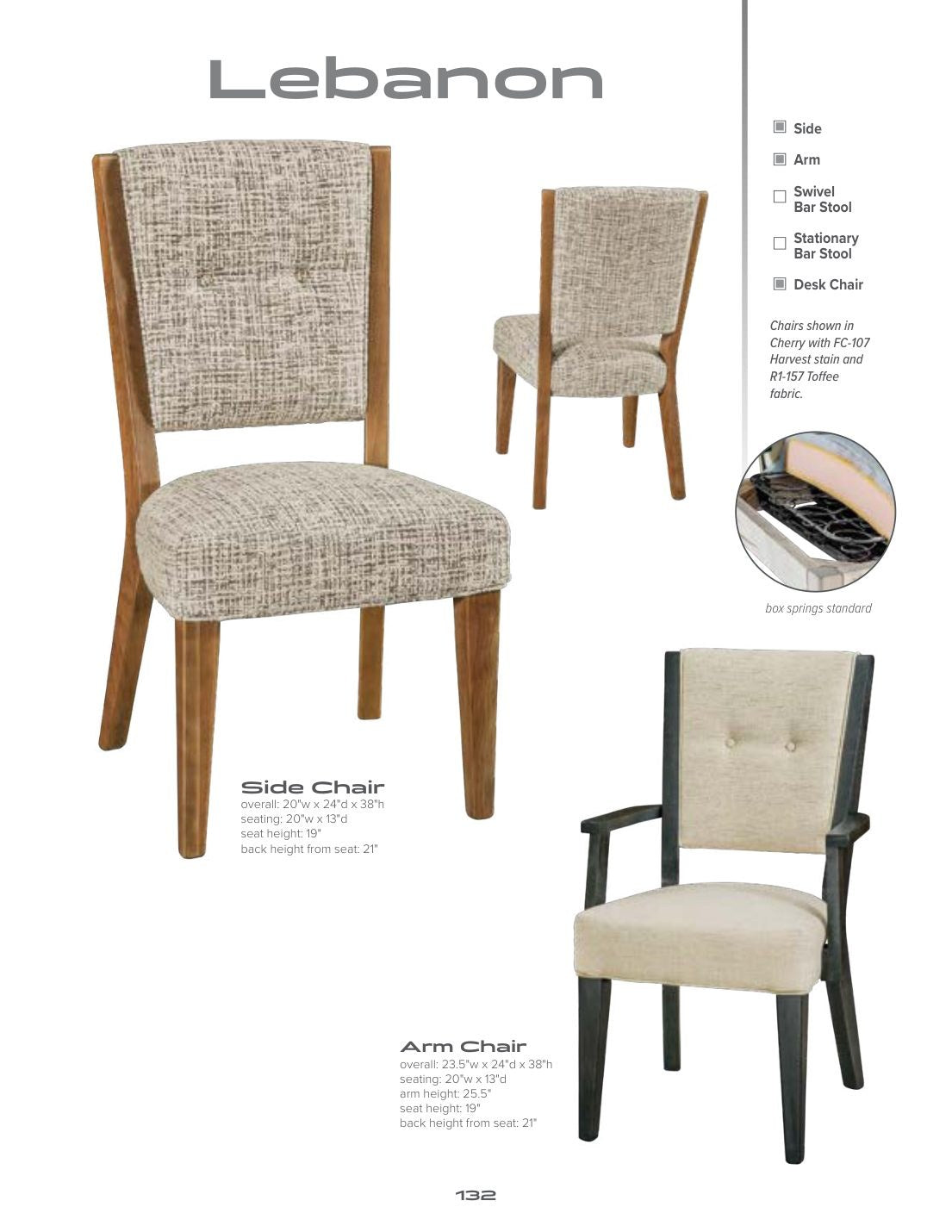 Lebanon Arm Chair catalog page
