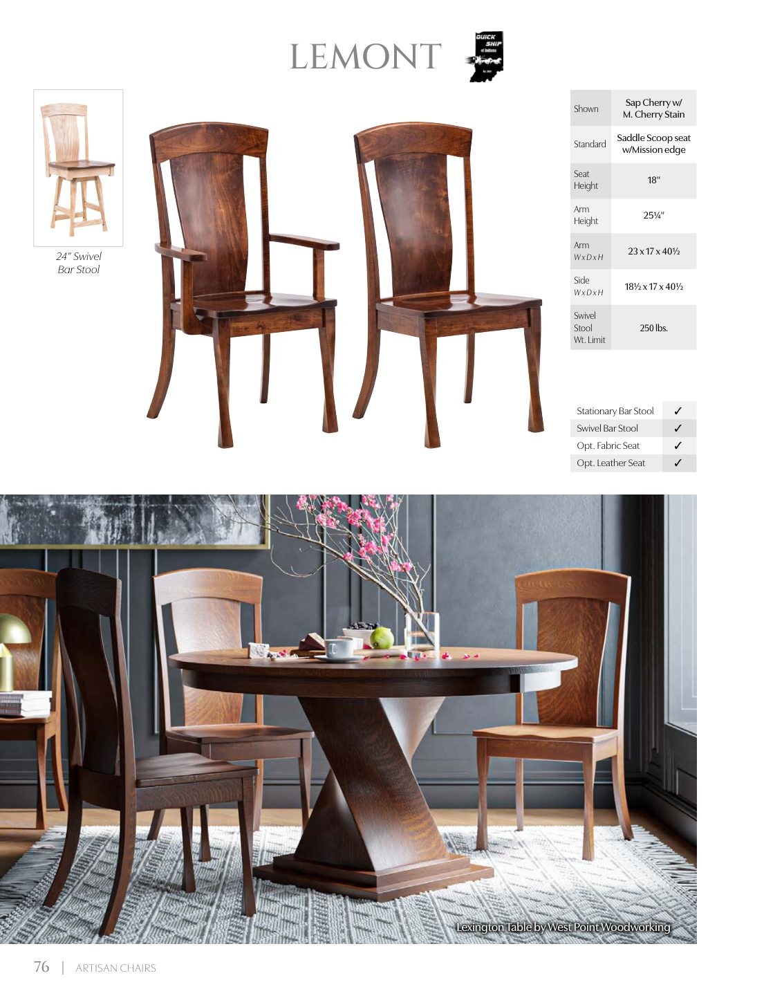 Lemont Arm Chair catalog page