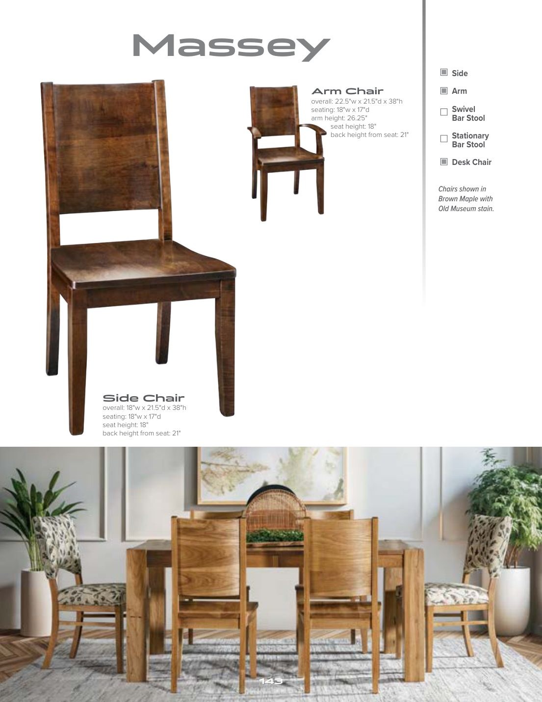 Massey Side Chair catalog page