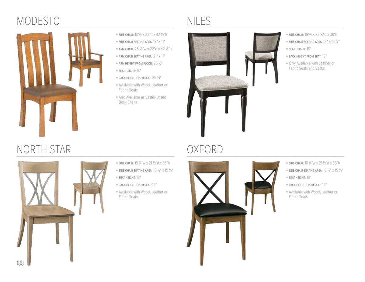 North Star Side Chair catalog page