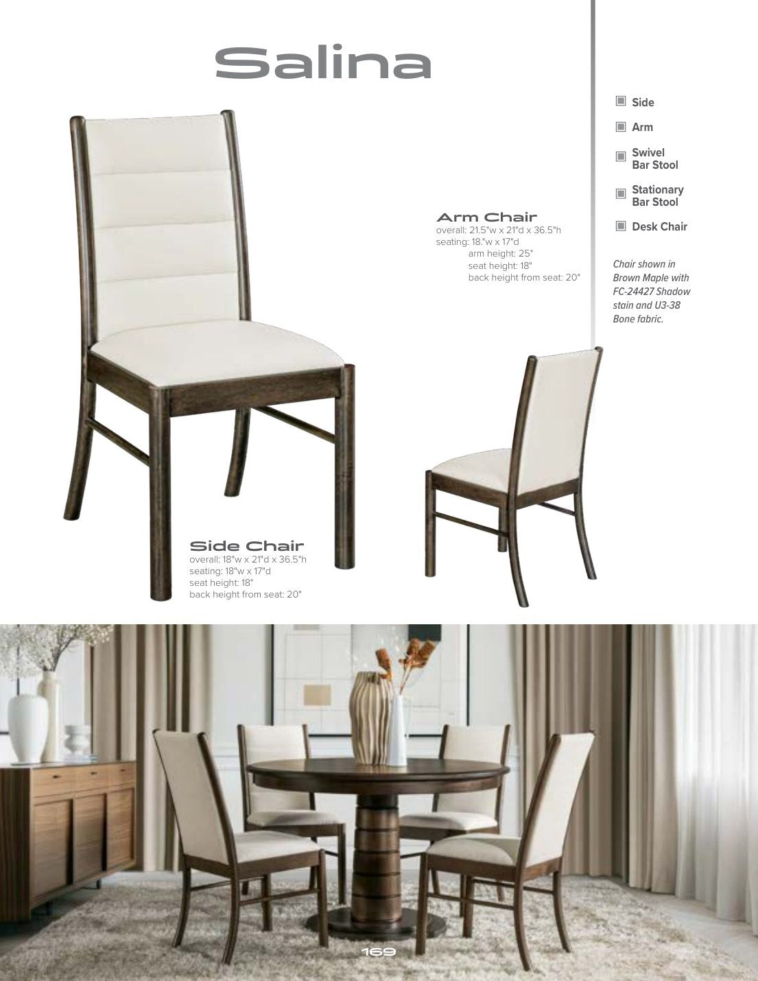 Salina Side Chair catalog page