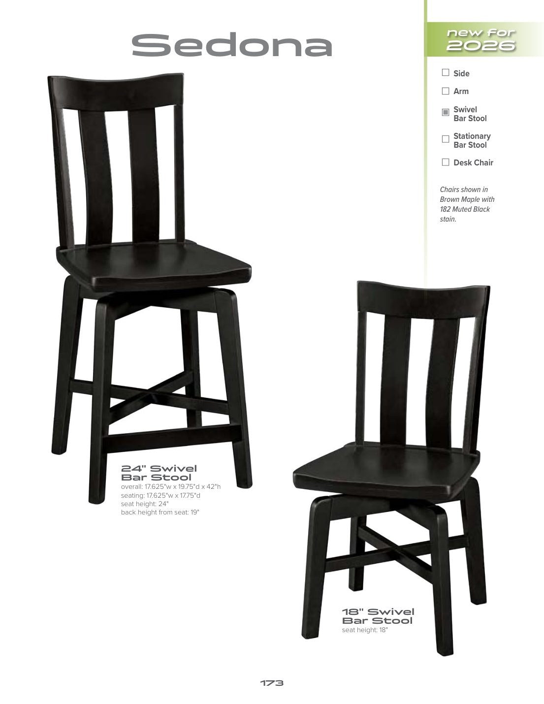 Sedona Swivel Bar Stool catalog page