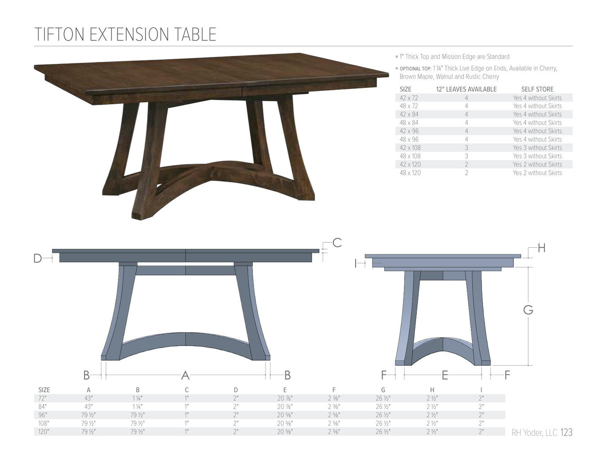 Tifton Extension Table catalog page