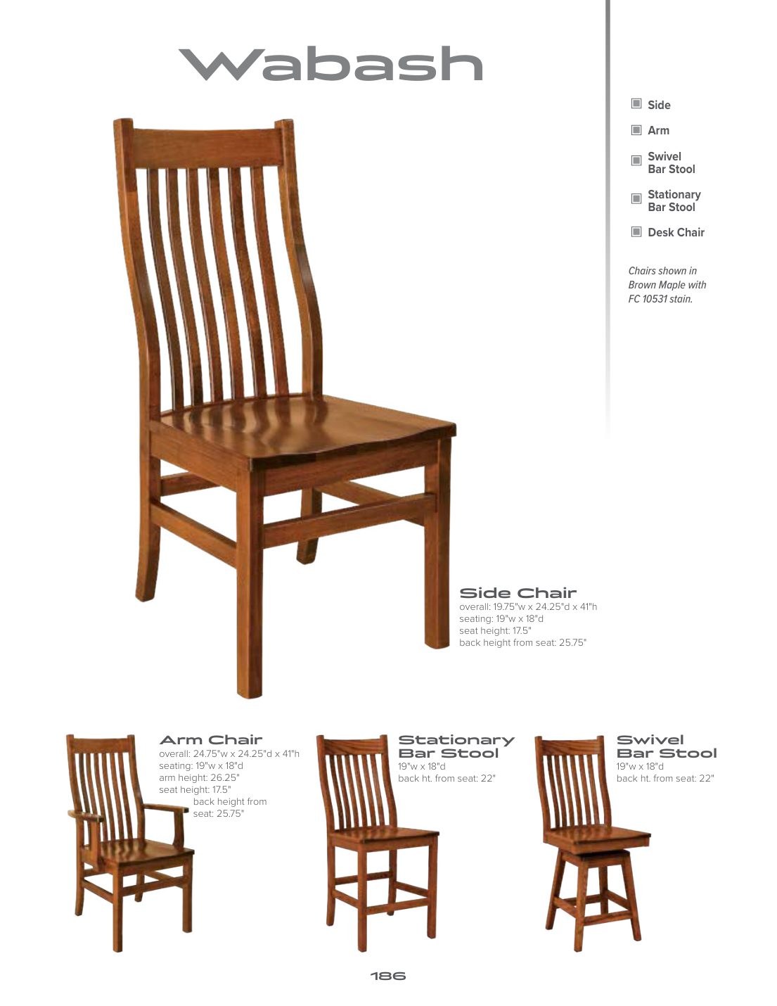 Wabash Swivel Bar Stool catalog page