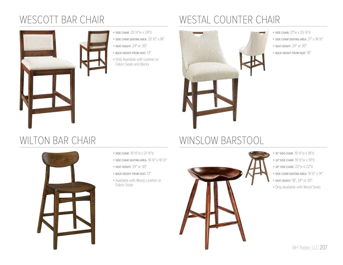 Wilton Stationary Bar Stool catalog page