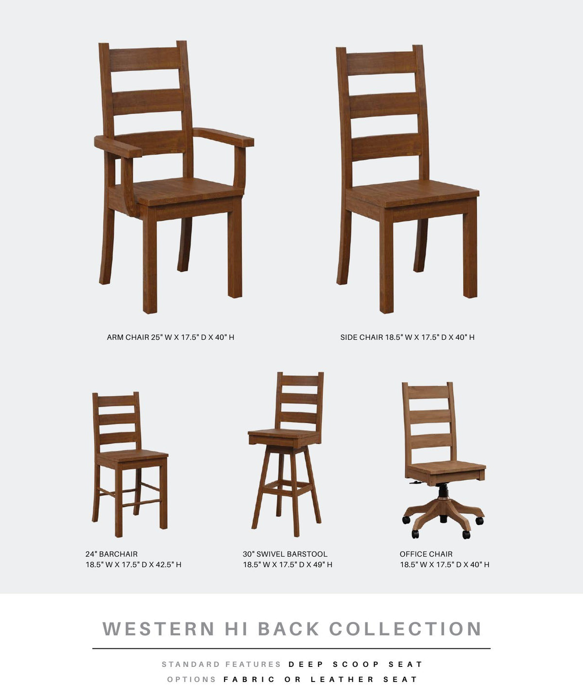 Western Hi Back Side Swivel Bar Stool