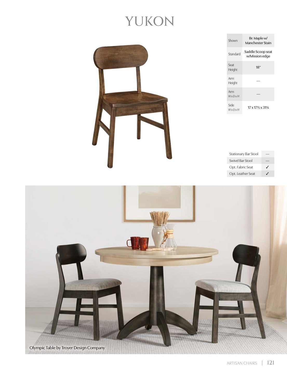 Yukon Side Chair catalog page