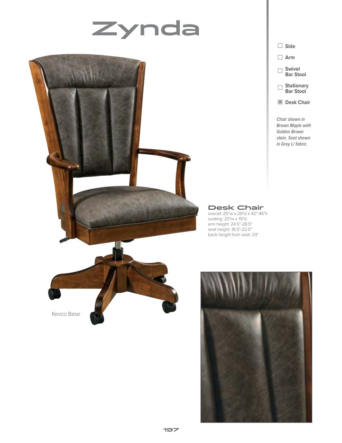 Zynda Arm Desk Chair catalog page