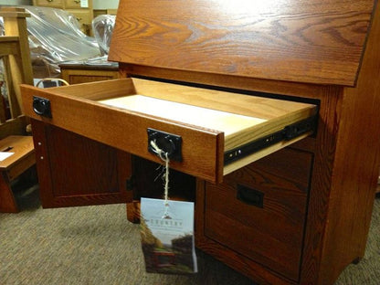 Mission Large Secretary Desk with File Drawer