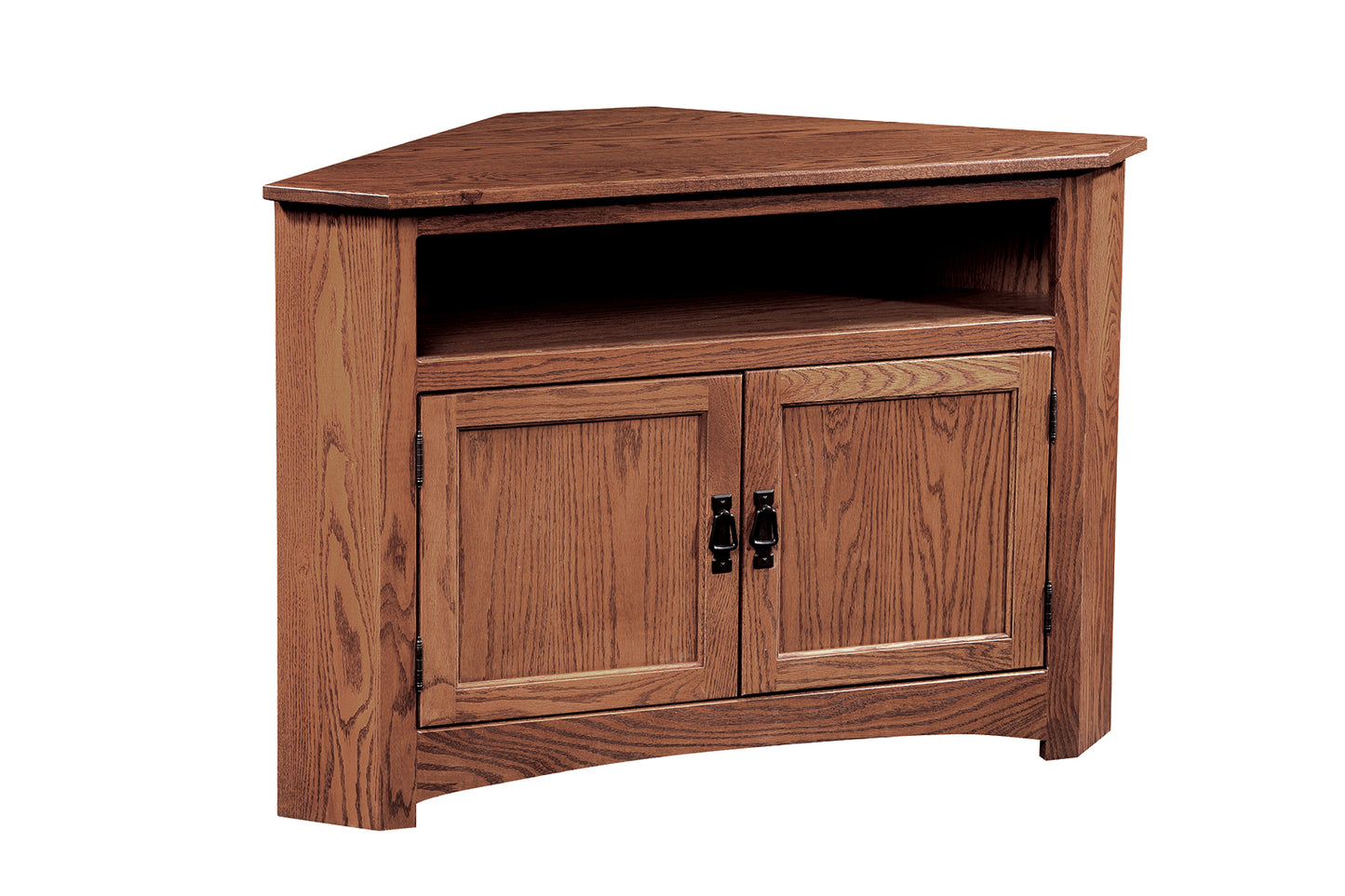 Lancaster Mission 44” Corner TV Stand with Glass Doors