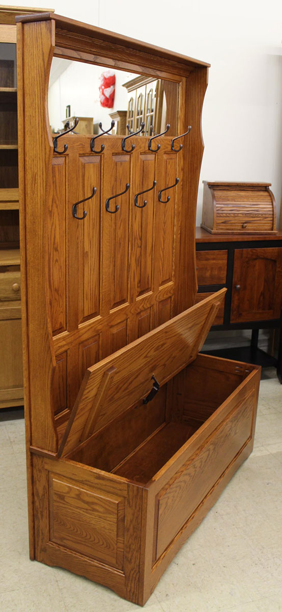 Raised Panel Hall Seat with 5 Panels