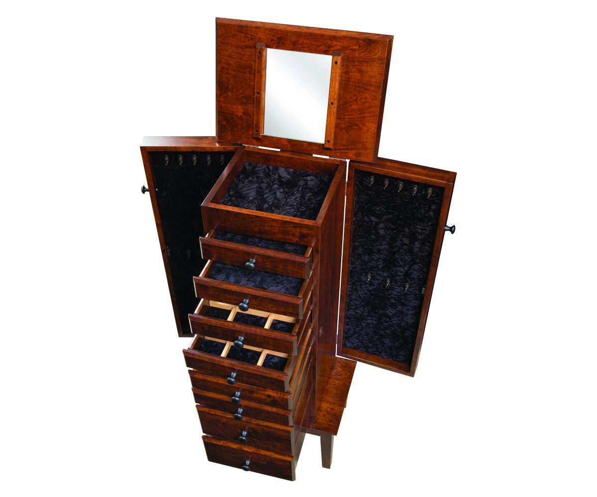 48″ Shaker Jewelry Armoire with 8 Drawers