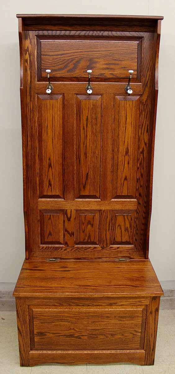 Raised Panel Hall Seat with 3 Panels