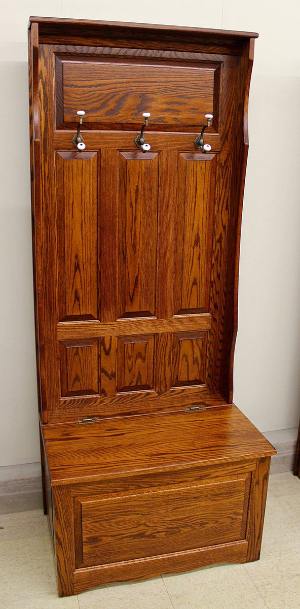 Raised Panel Hall Seat with 3 Panels