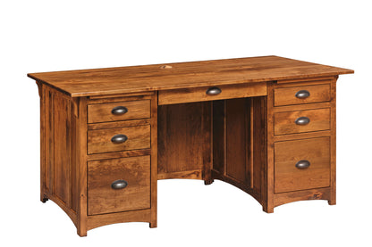 Lancaster Mission 66″ Executive Desk with Optional Hutch