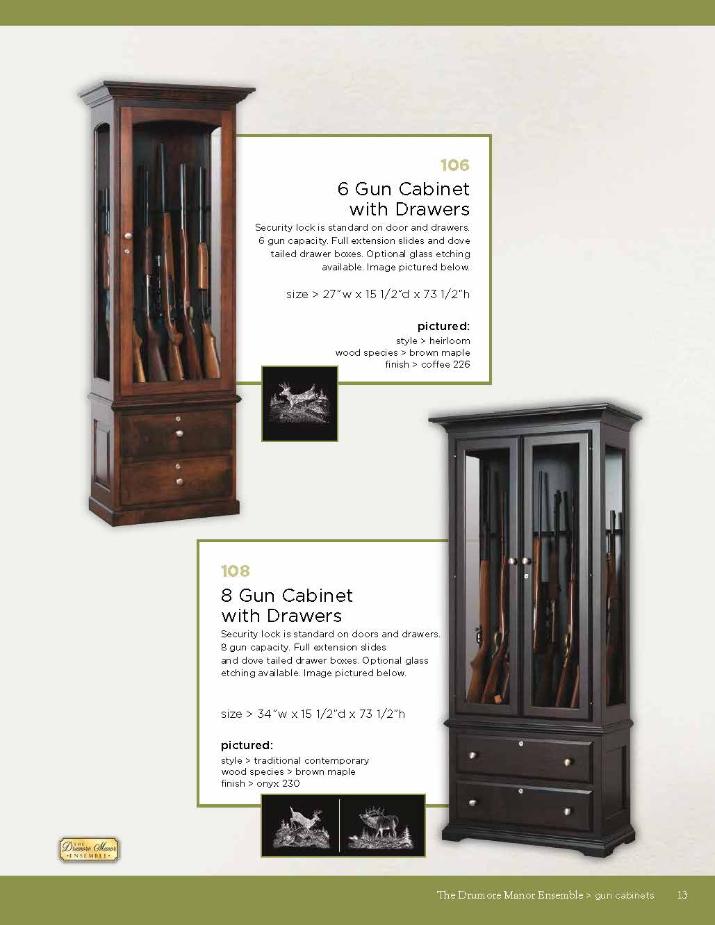 6 Gun Cabinet with Drawers