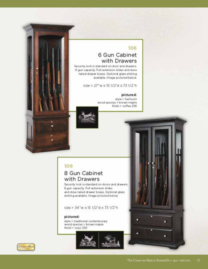 6 Gun Cabinet with Drawers