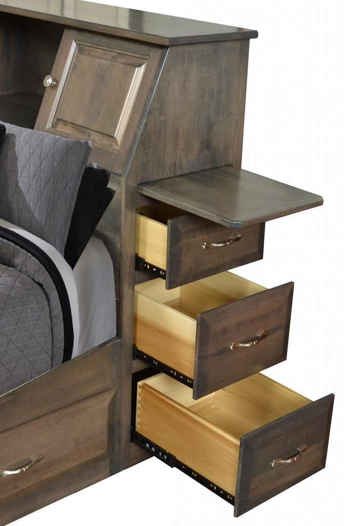 Sleigh Space Saver Bookcase Pedestal Bed