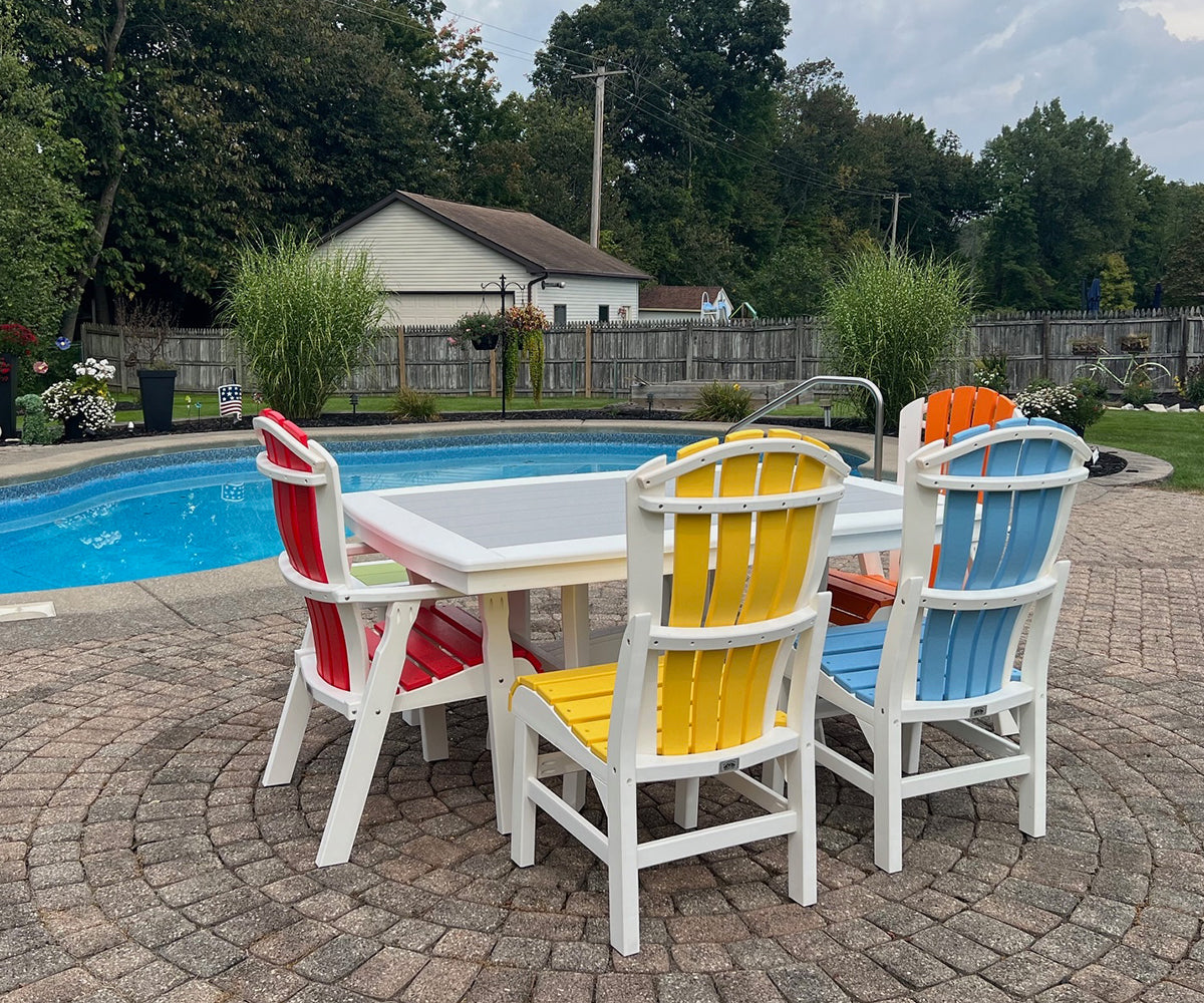 Poly 44" x 72" Dining Table Set with 4 Dining Chairs
