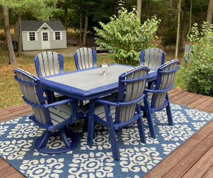Poly 44" x 72" Dining Table Set with 6 Chairs
