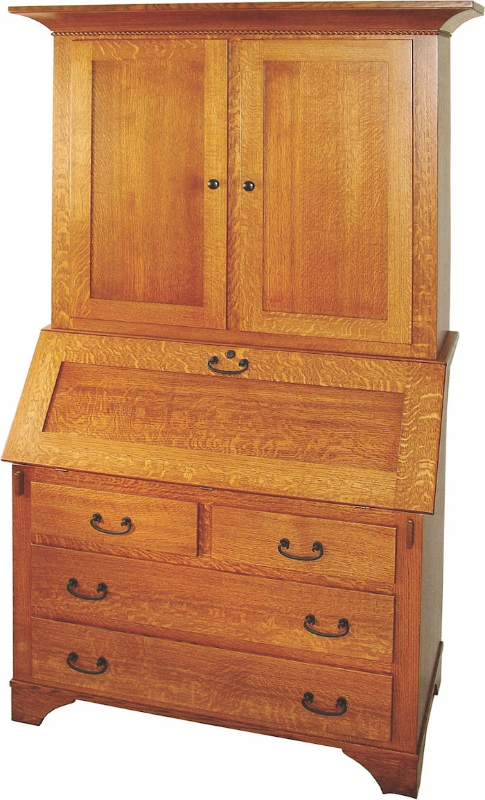 Mission Secretary Desk with Hutch Top
