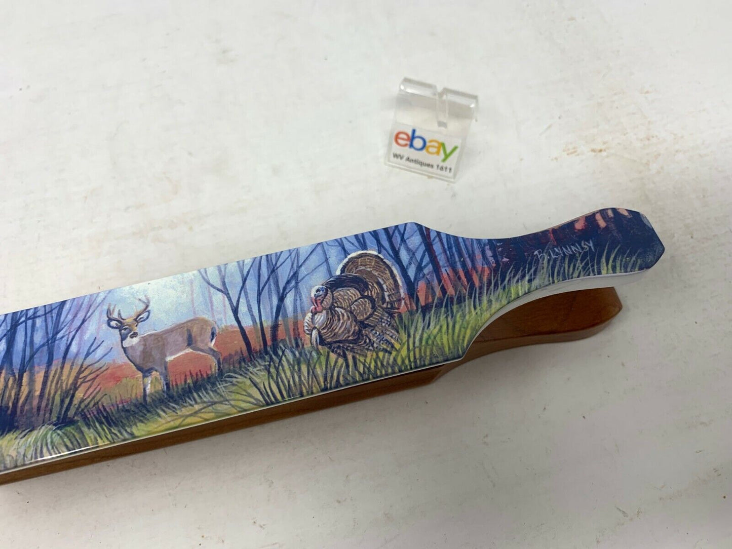 Wooden Amish Crafted Painted Lid Turkey Box Call - Wildlife Scene