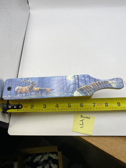 Wooden Amish Crafted Painted Lid Turkey Box Call - Elk Scene - New, Unused!