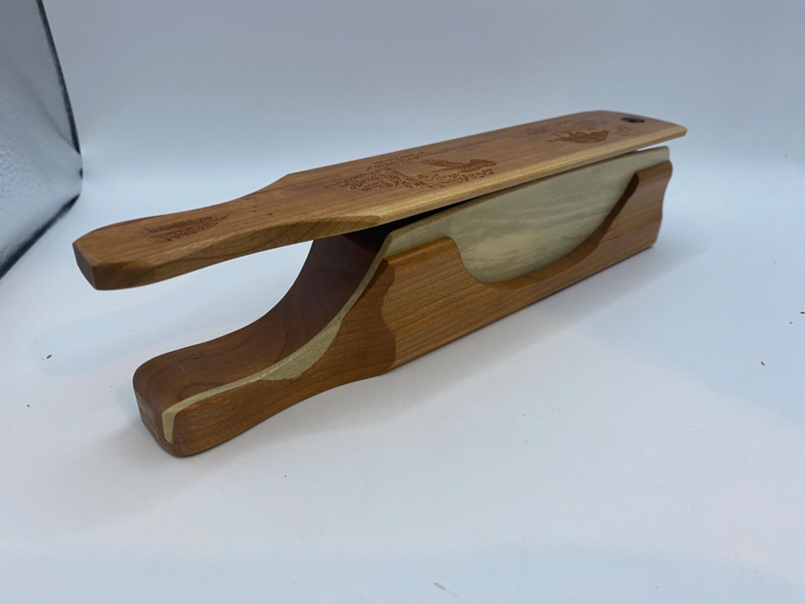 Genuinely Amish Crafted "Handle Half Moon" Turkey Box Call - New, Unused! Wooden