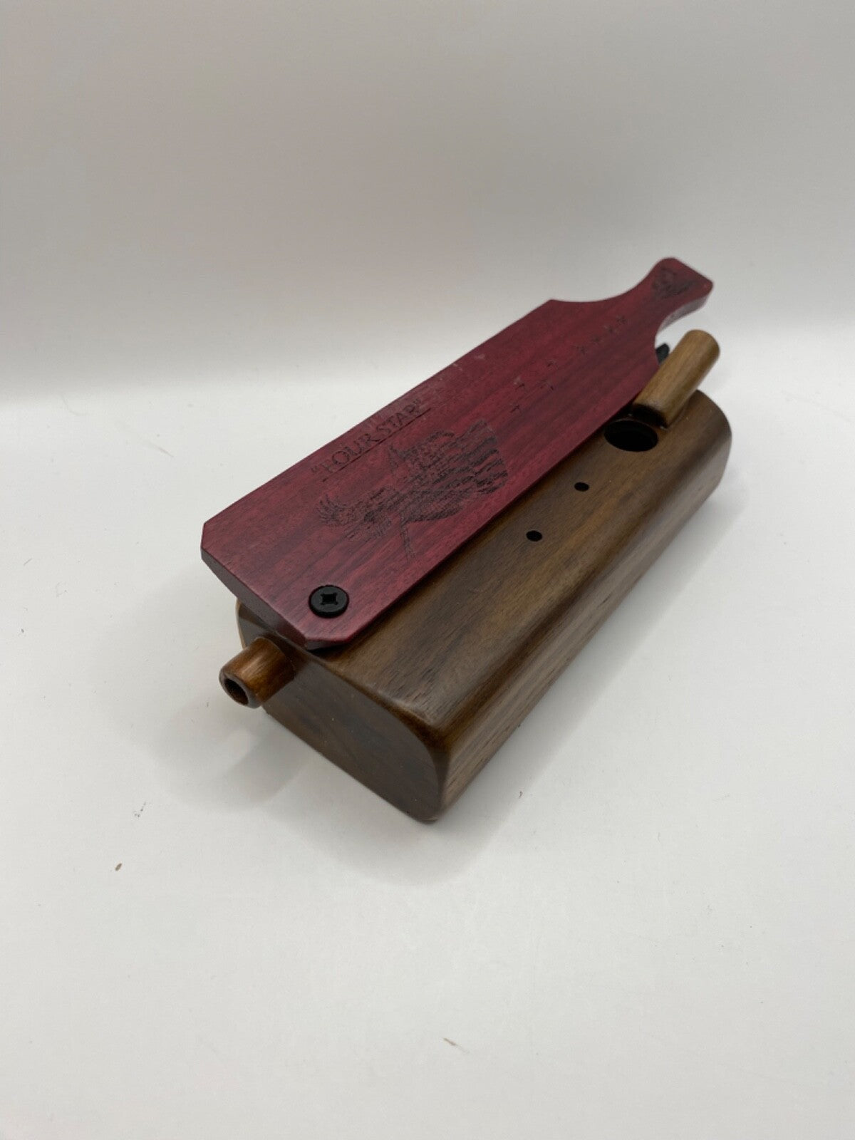 Genuinely Amish Crafted "Four Star" Combo Turkey Box Call - Crow, Owl, Hawk!