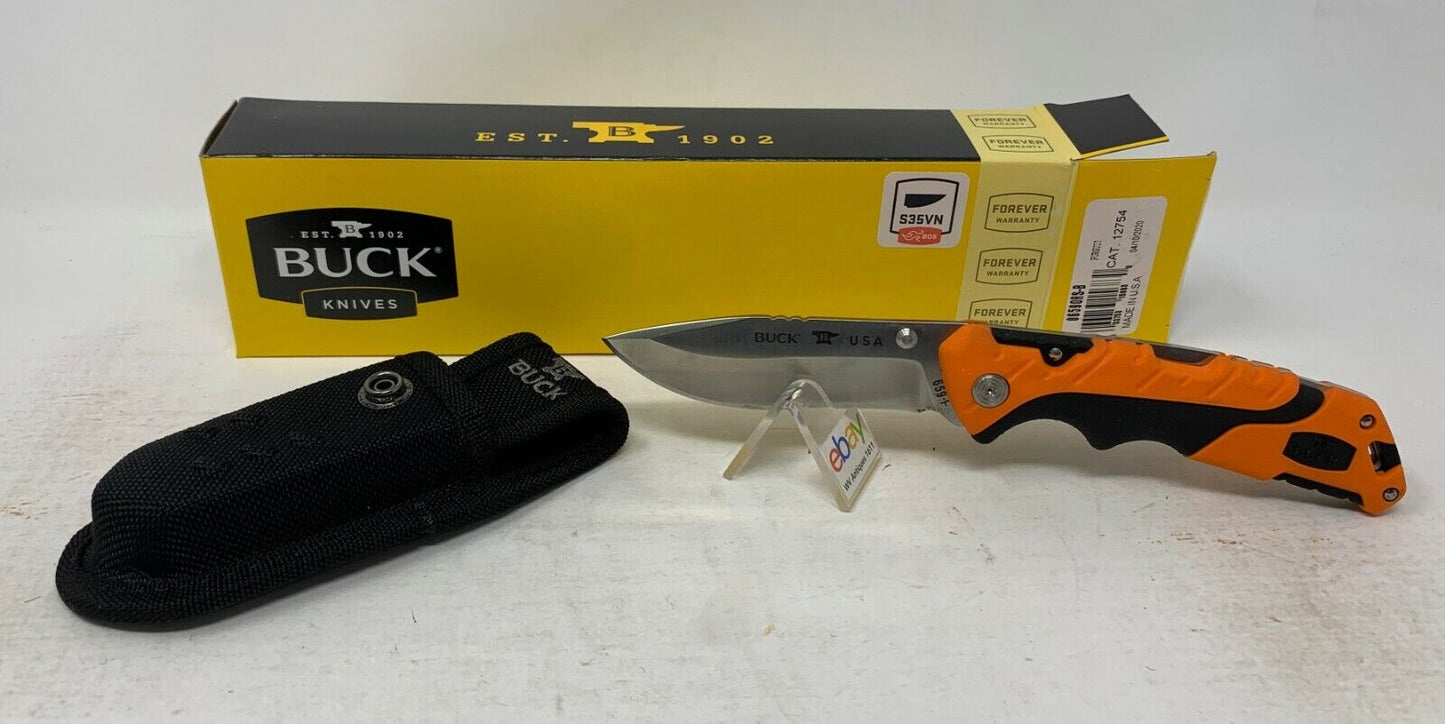 Buck USA 659 Large Pursuit PRO Folding Hunting Knife with Sheath - New In Box!