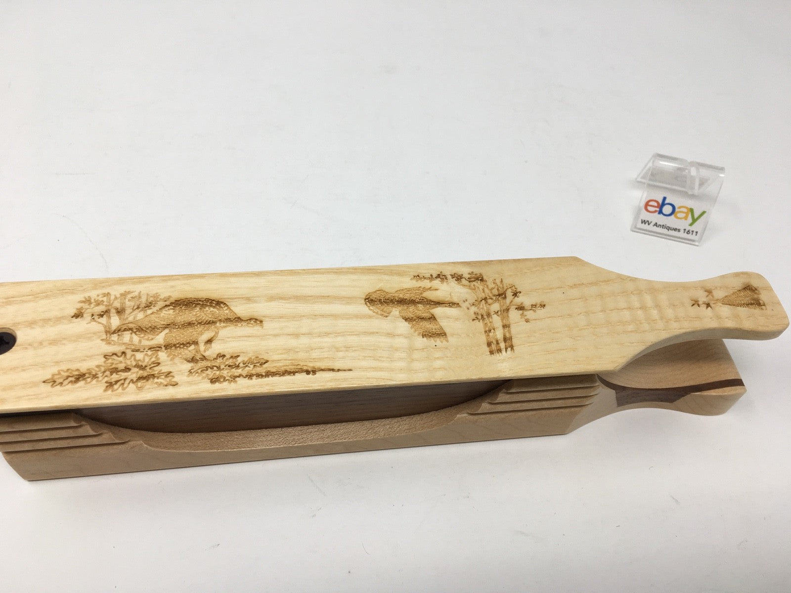 Wooden Amish Crafted "10" Handle Half Moon" Turkey Box Call - New, Unused!