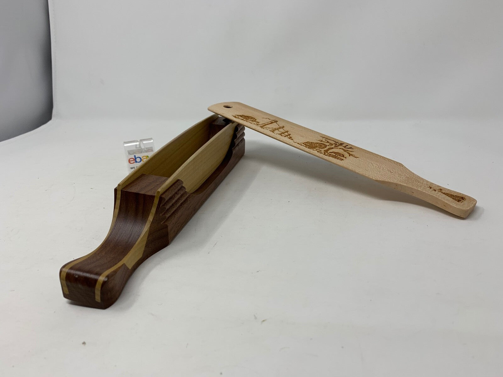 Wooden Amish Crafted "10" Handle Half Moon" Turkey Box Call - New, Unused! Nice!