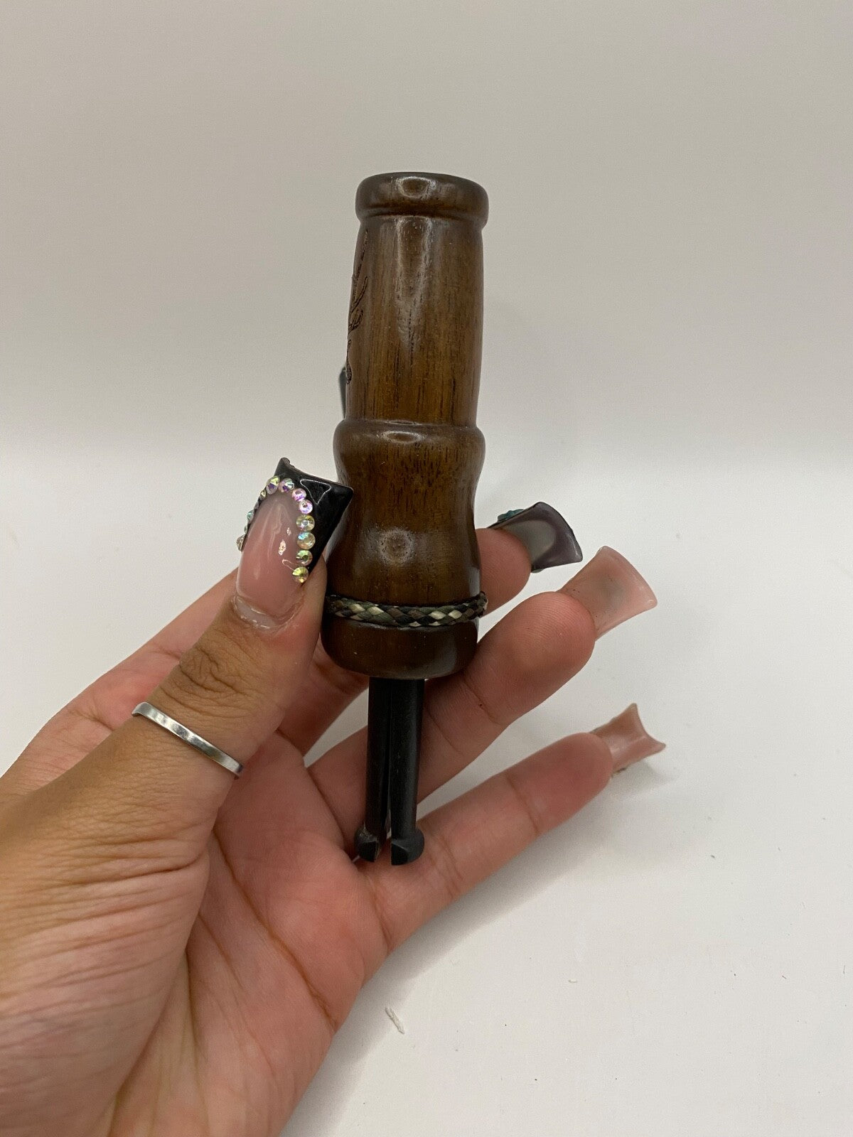 Genuinely Amish Crafted Female Elk Cow Call with Lanyard - New, Unused! Wooden!