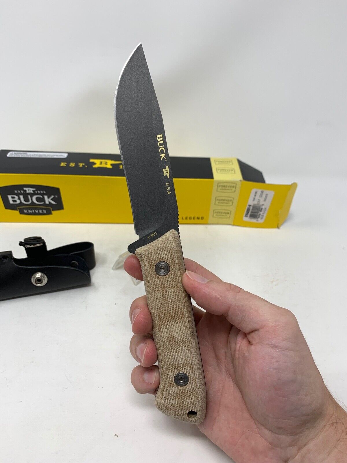 Buck USA 104 "Compadre Camp Knife" Fixed Blade Knife with Sheath - New In Box!
