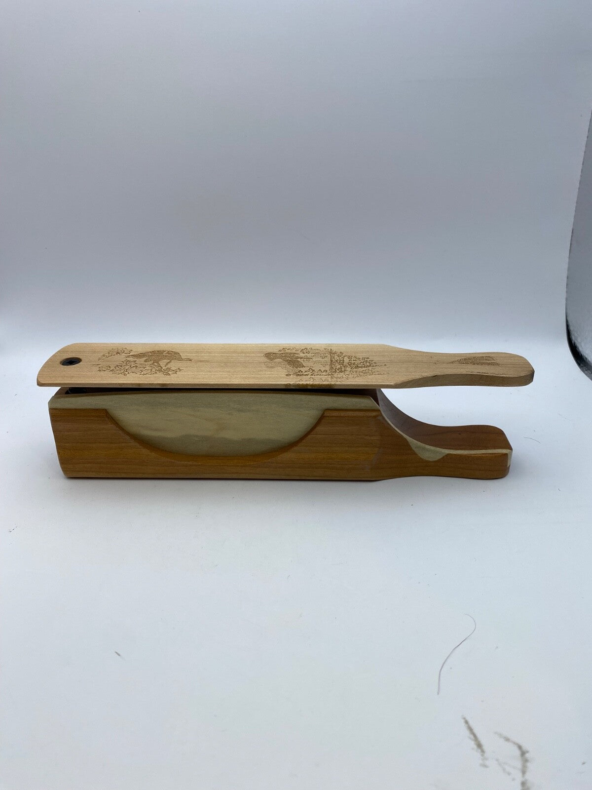 Genuinely Amish Crafted "Handle Half Moon" Turkey Box Call - New, Unused! Wooden