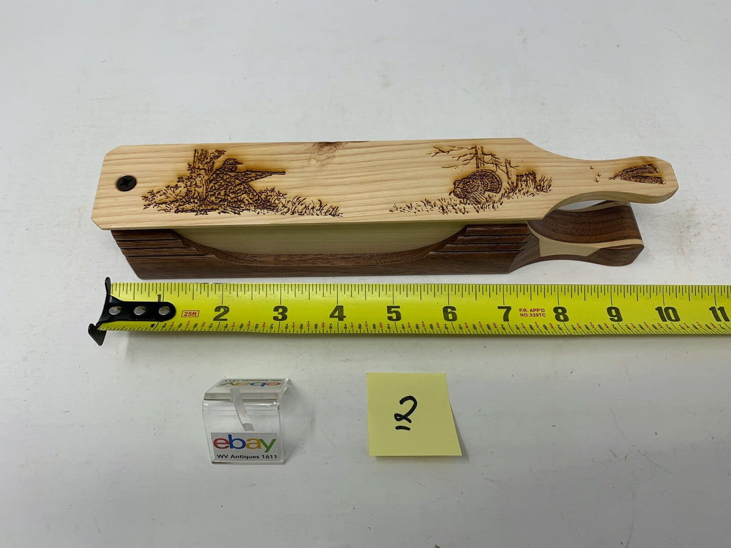 Wooden Amish Crafted "10" Handle Half Moon" Turkey Box Call - New, Unused! Nice!