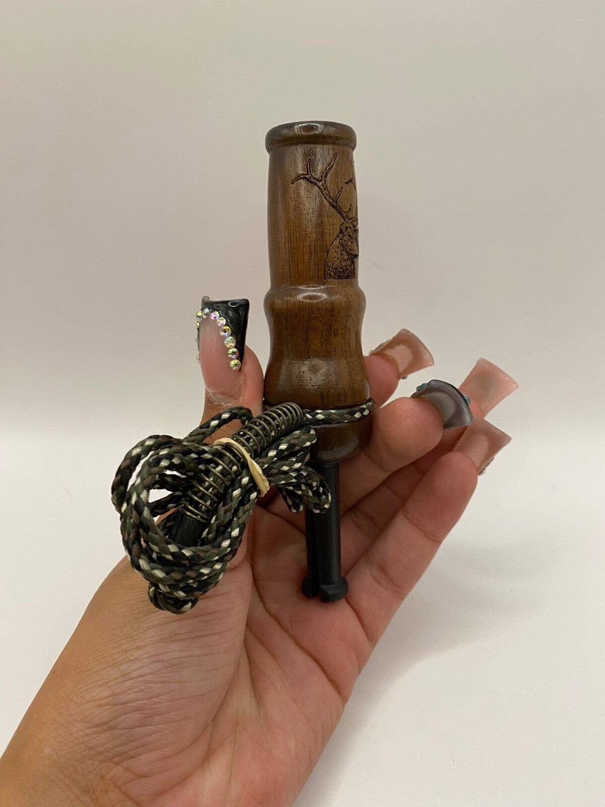 Genuinely Amish Crafted Female Elk Cow Call with Lanyard - New, Unused! Wooden!