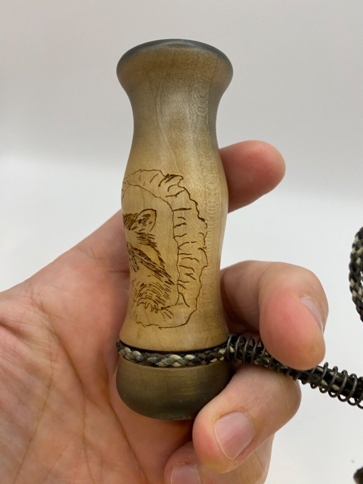 Wooden Amish Crafted Coon Squaller Raccoon Squealer Call
