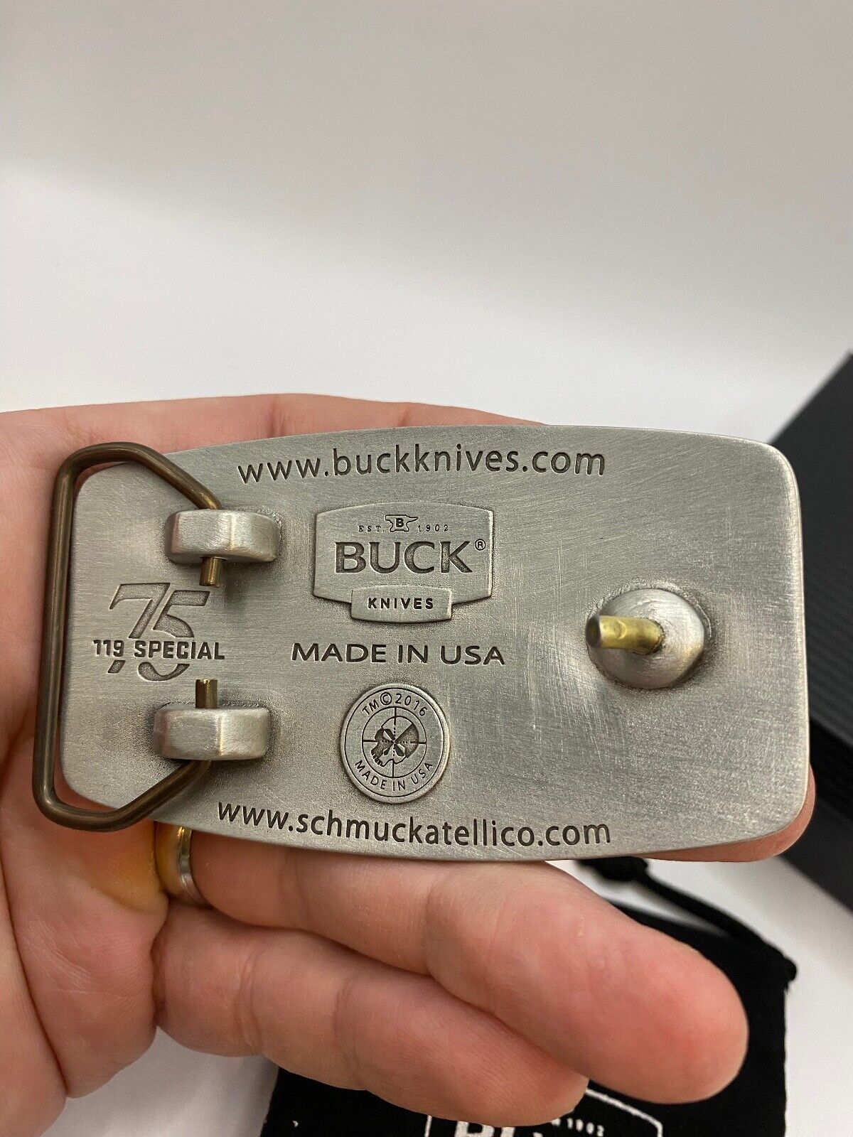 Buck Knives USA Buck 119 Special Belt Buckle - 75th Commemorative - New!