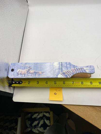 Wooden Amish Crafted Painted Lid Turkey Box Call - Elk Scene - New, Unused!