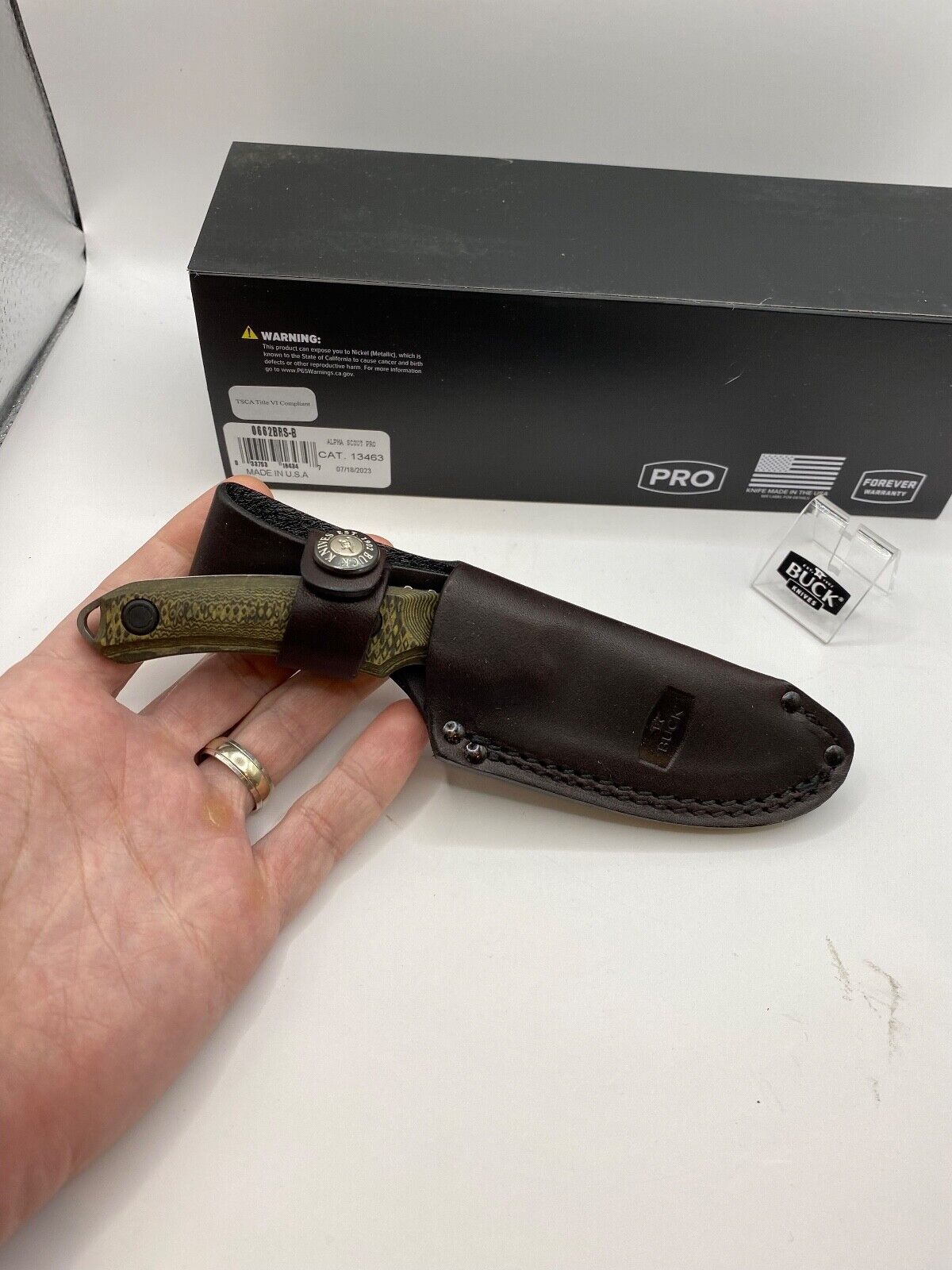 Buck USA 662 Alpha Scout Knife with Sheath, Richlite Handle, S35VN Steel - NIB
